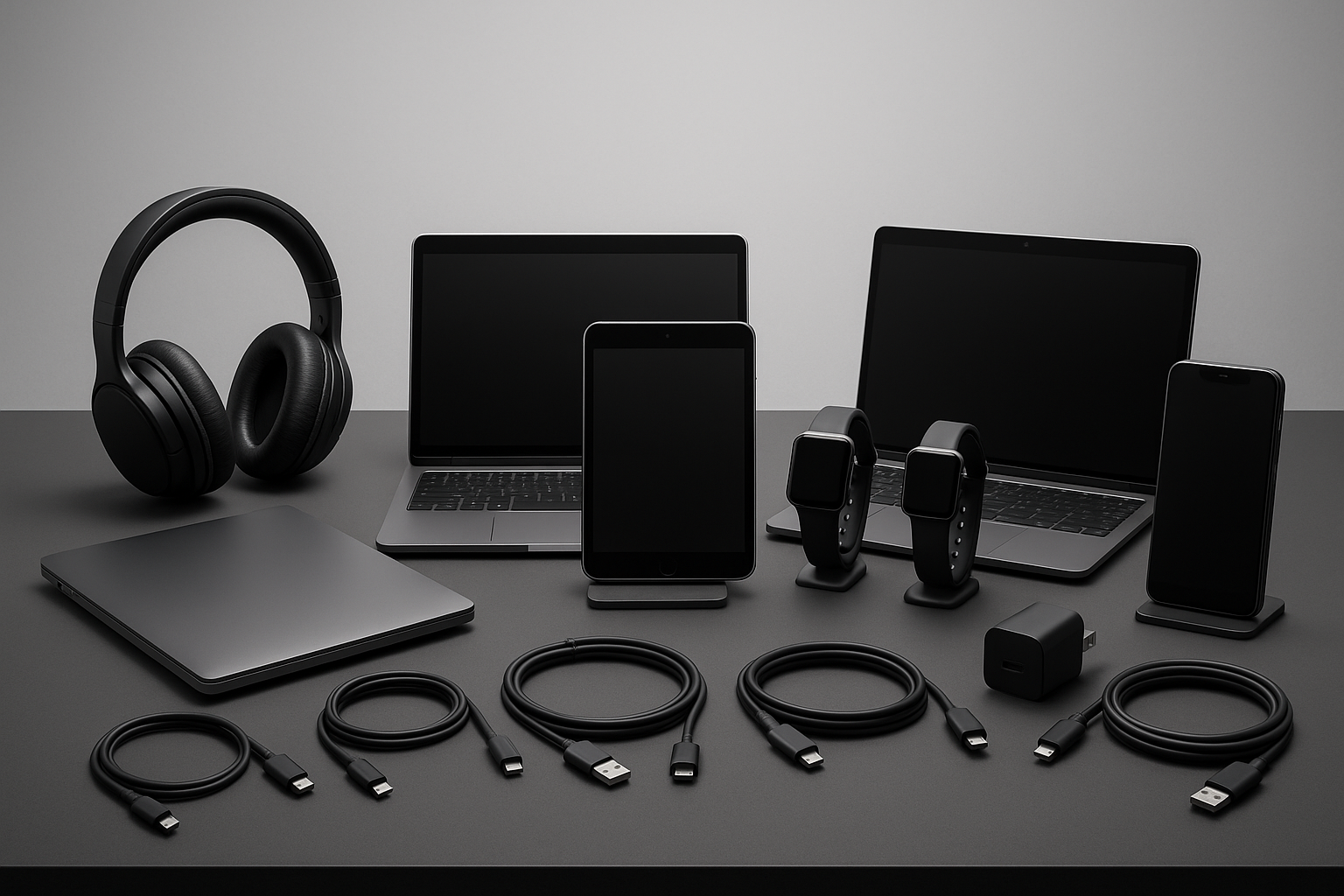just keep the headphones laptop tablet smart watches phones and cables